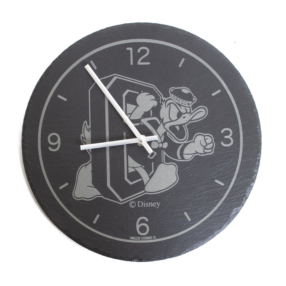 Slate Timeless Etching 12-In Engraved w DTO Clock